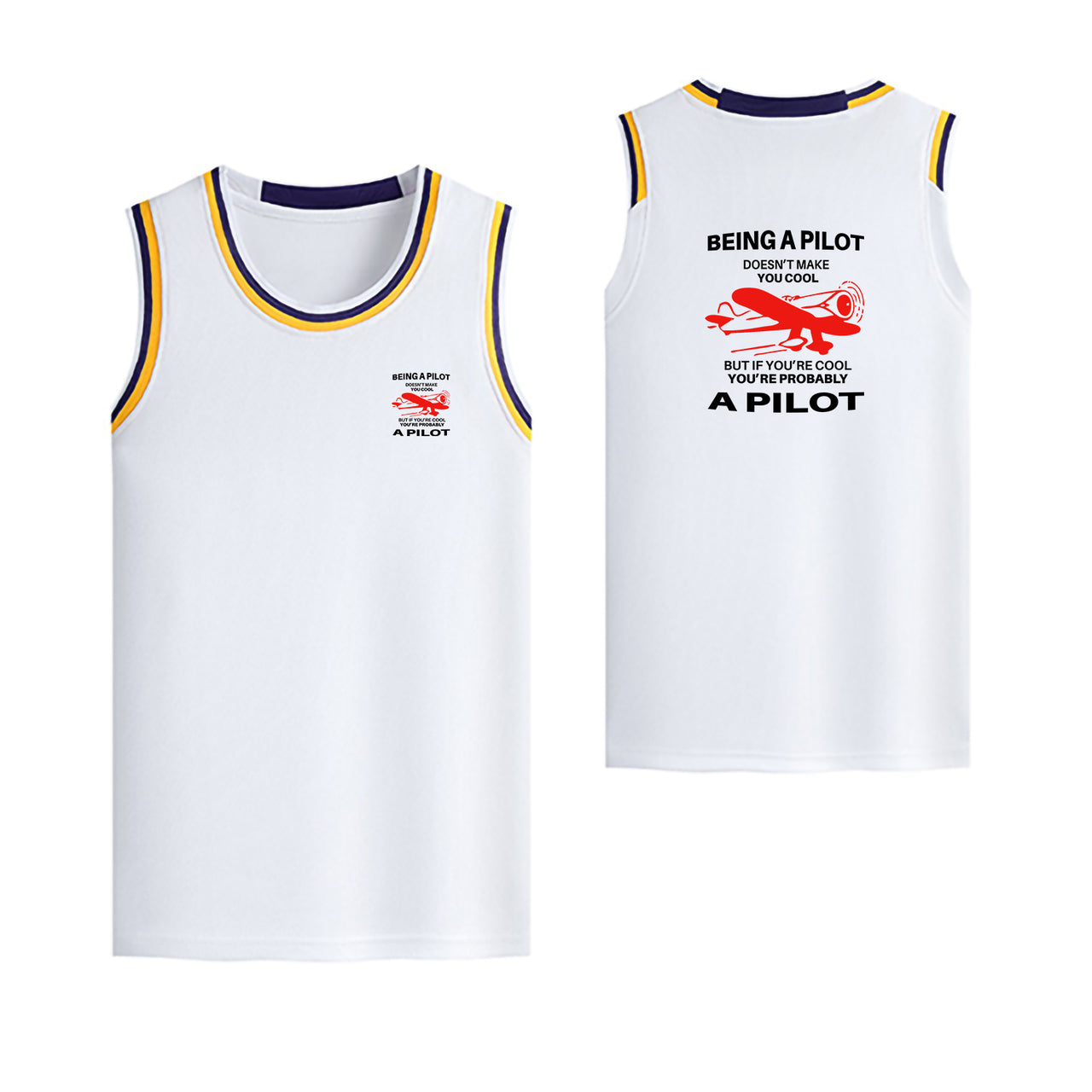 If You're Cool You're Probably a Pilot Designed Basketball Style Sports Tank Tops