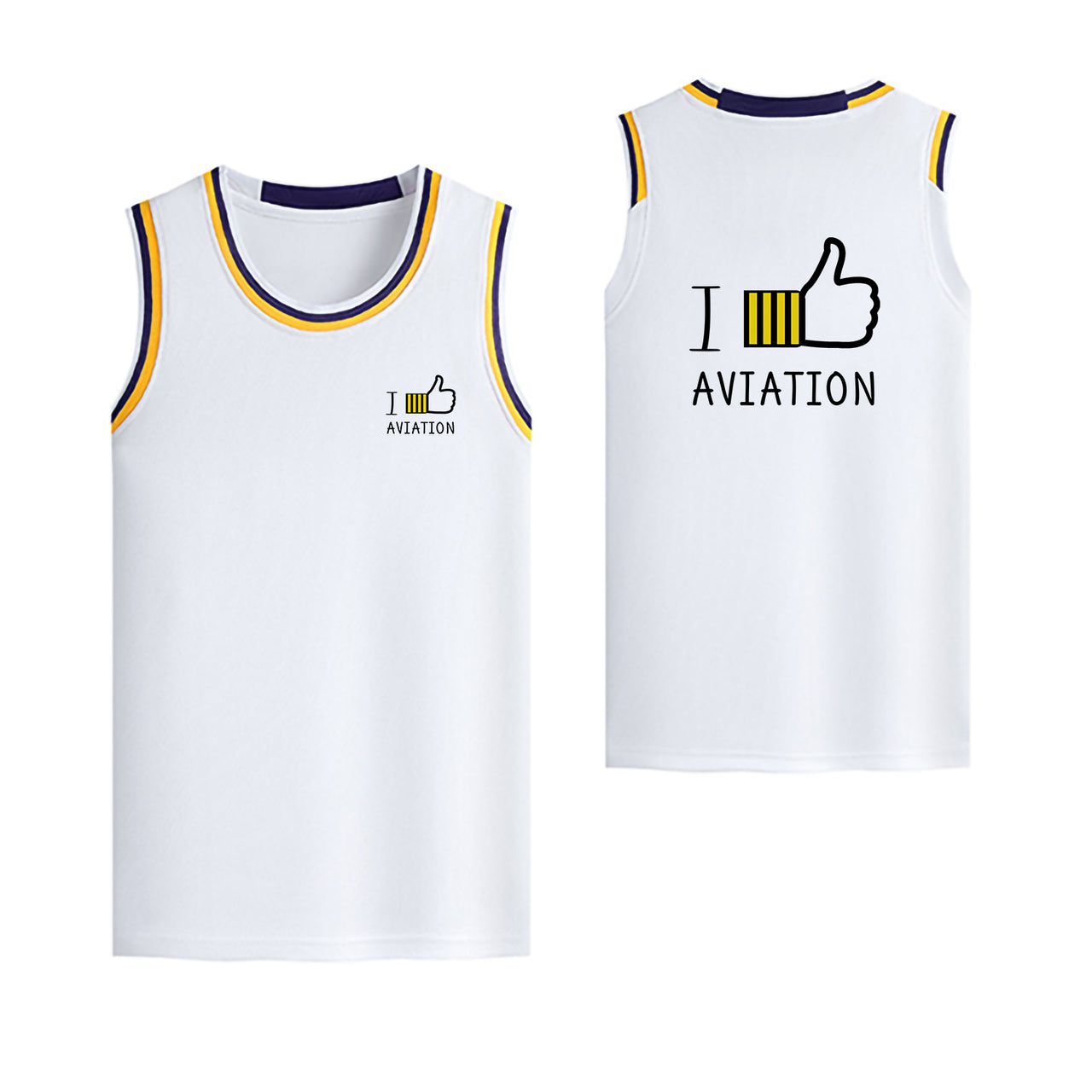 I Like Aviation Designed Basketball Style Sports Tank Tops