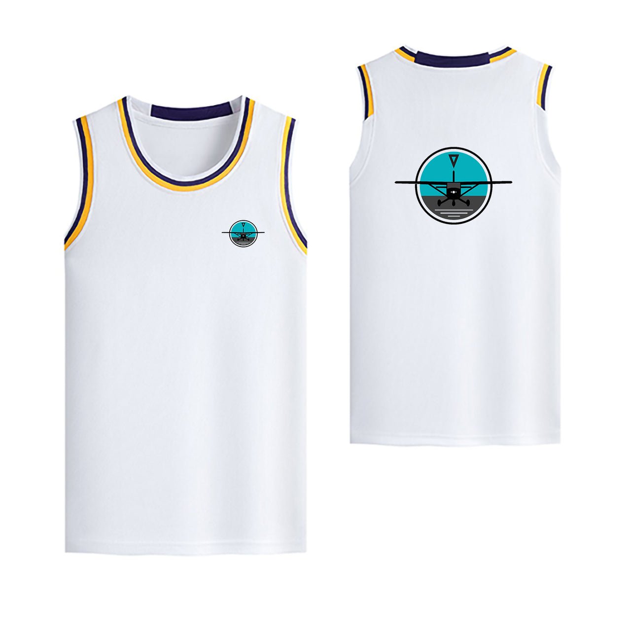 Cessna & Gyro Designed Basketball Style Sports Tank Tops