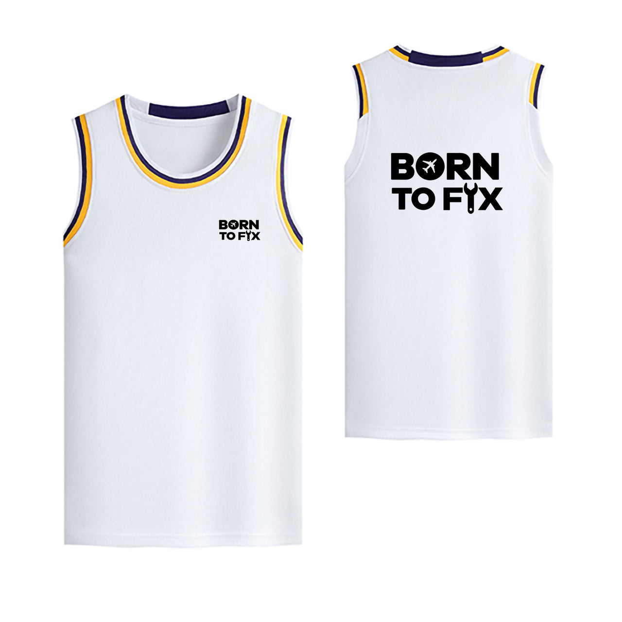 Born To Fix Airplanes Designed Basketball Style Sports Tank Tops