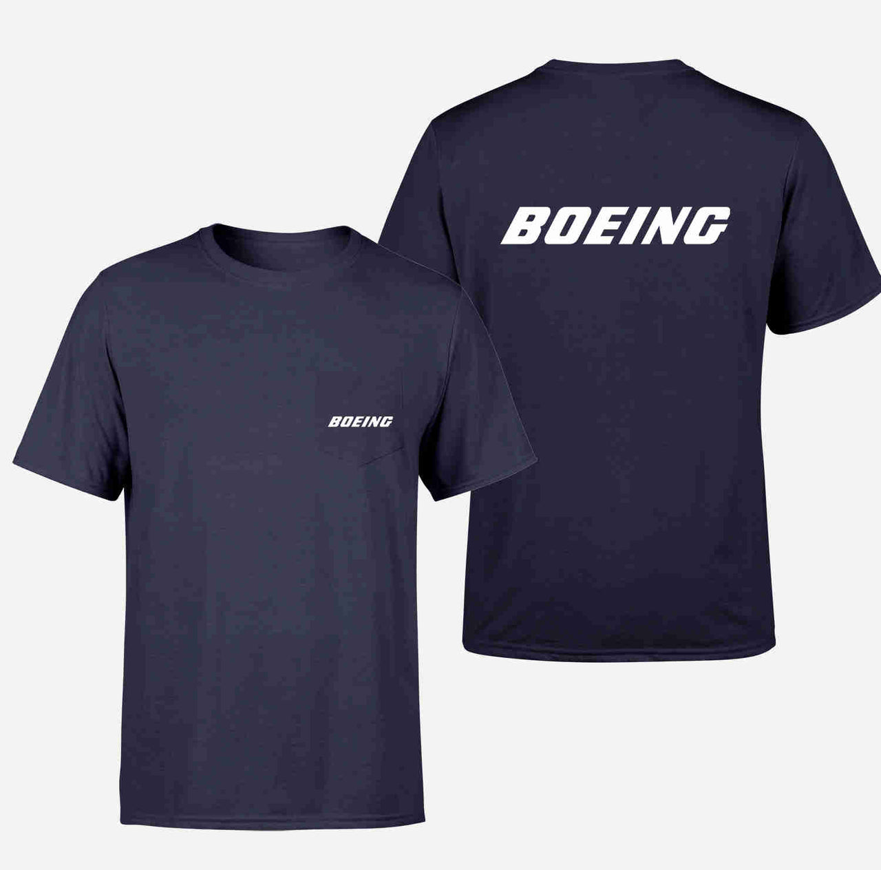 Boeing & Text Designed Pocket T-Shirts