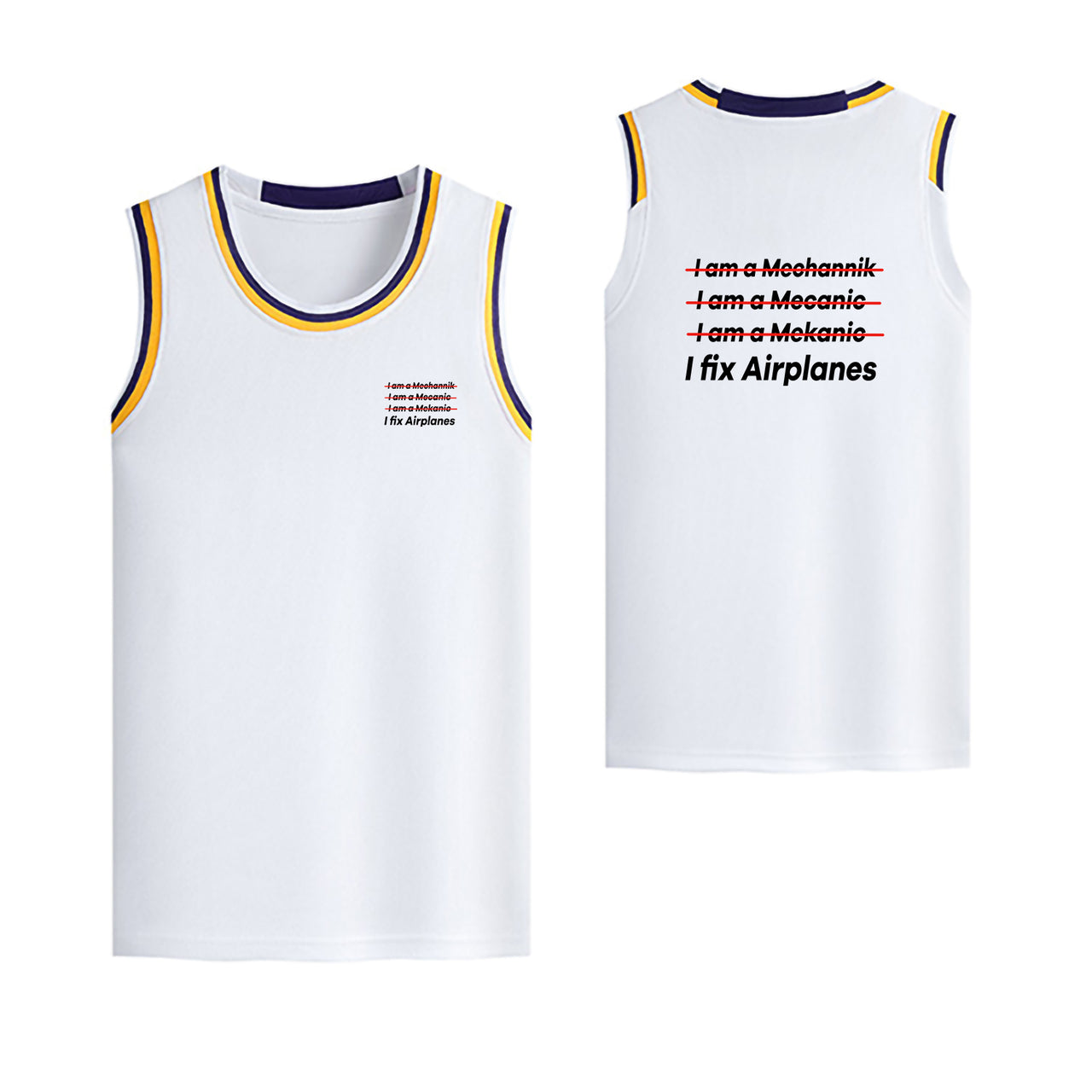 I Fix Airplanes Designed Basketball Style Sports Tank Tops