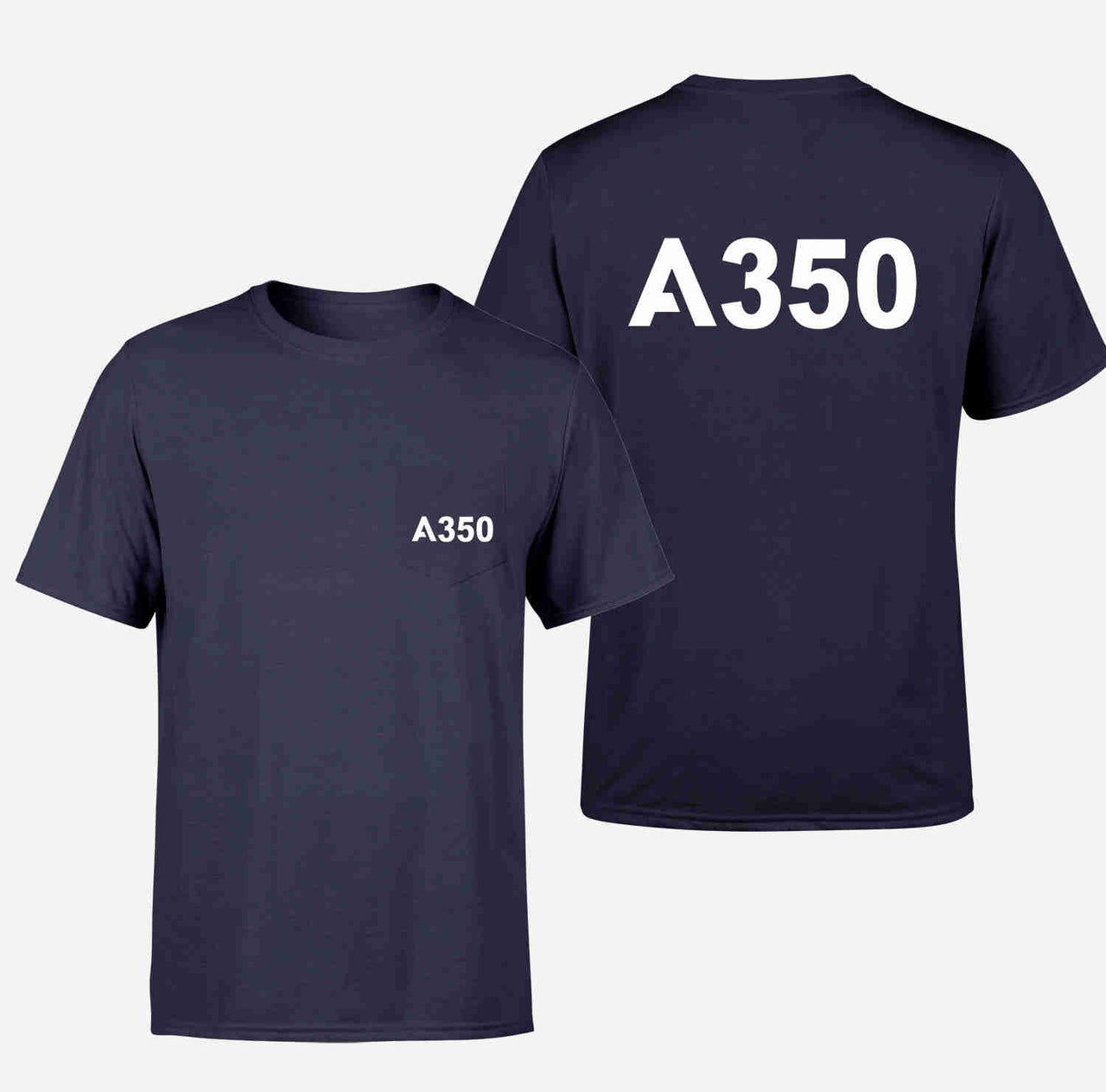 A350 Flat Text Designed Pocket T-Shirts