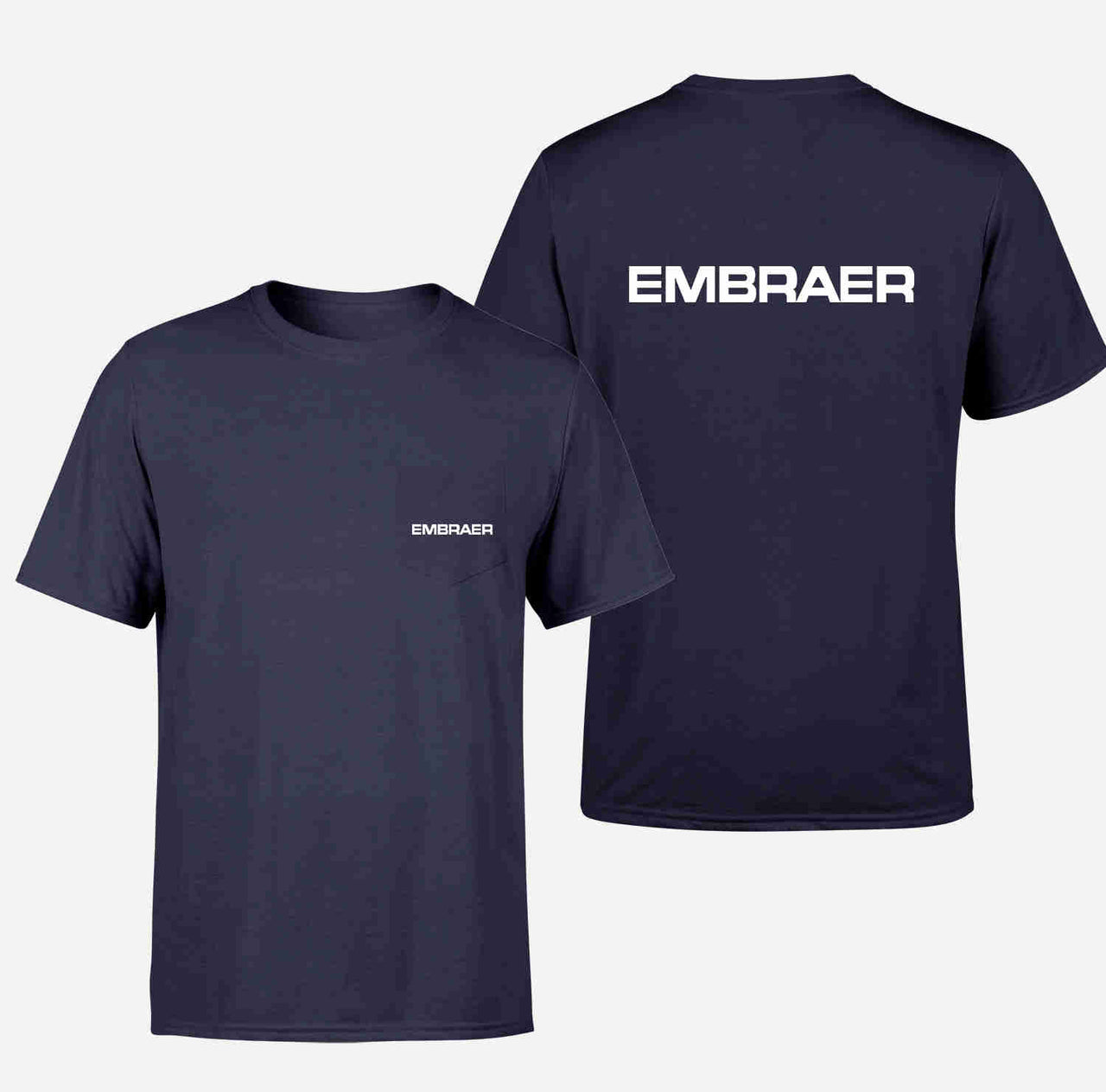 Embraer & Text Designed Pocket T-Shirts