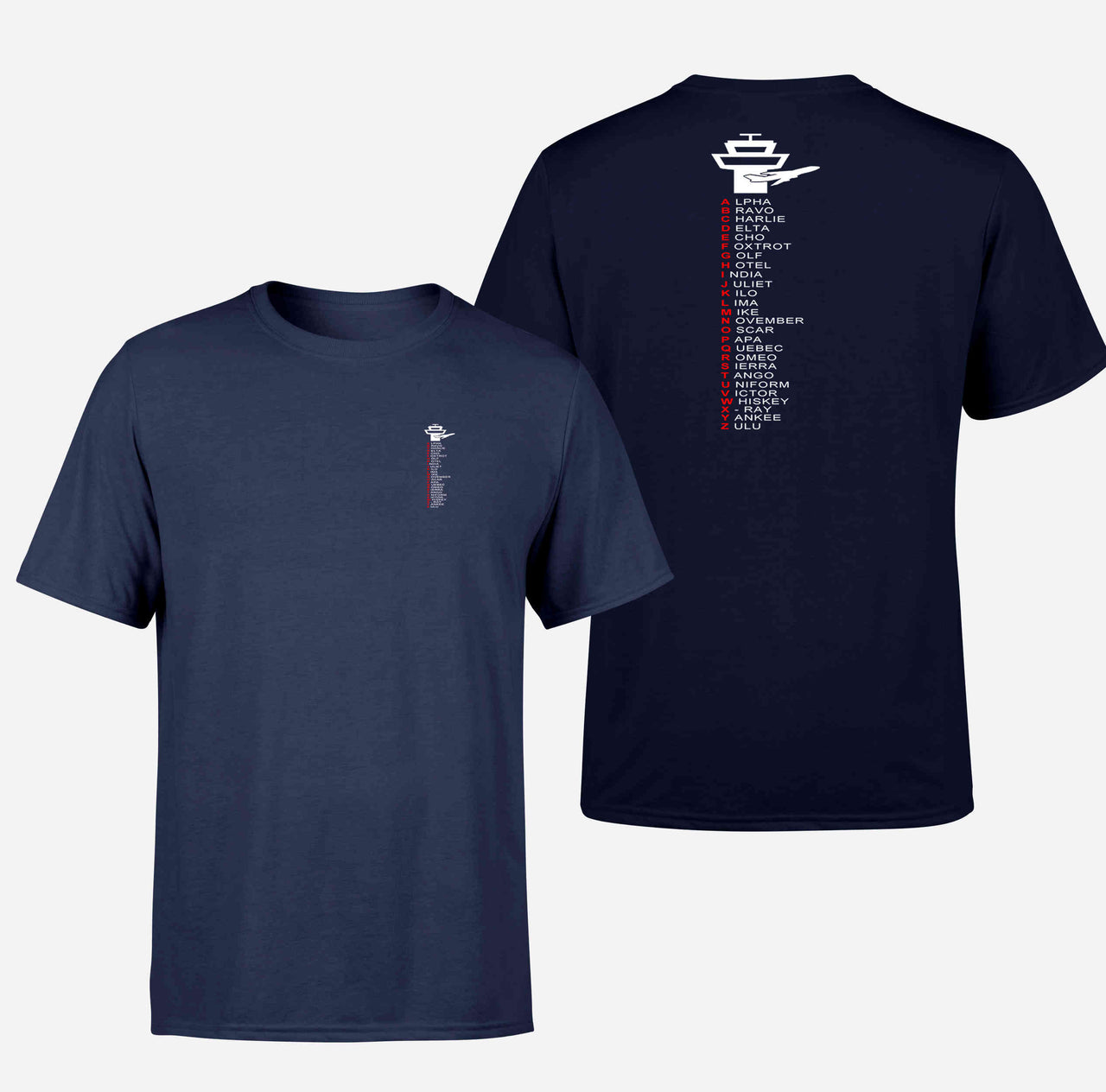 Aviation Alphabet Double-Side T-Shirts