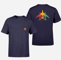 Thumbnail for Colourful 3 Airplanes Designed Pocket T-Shirts