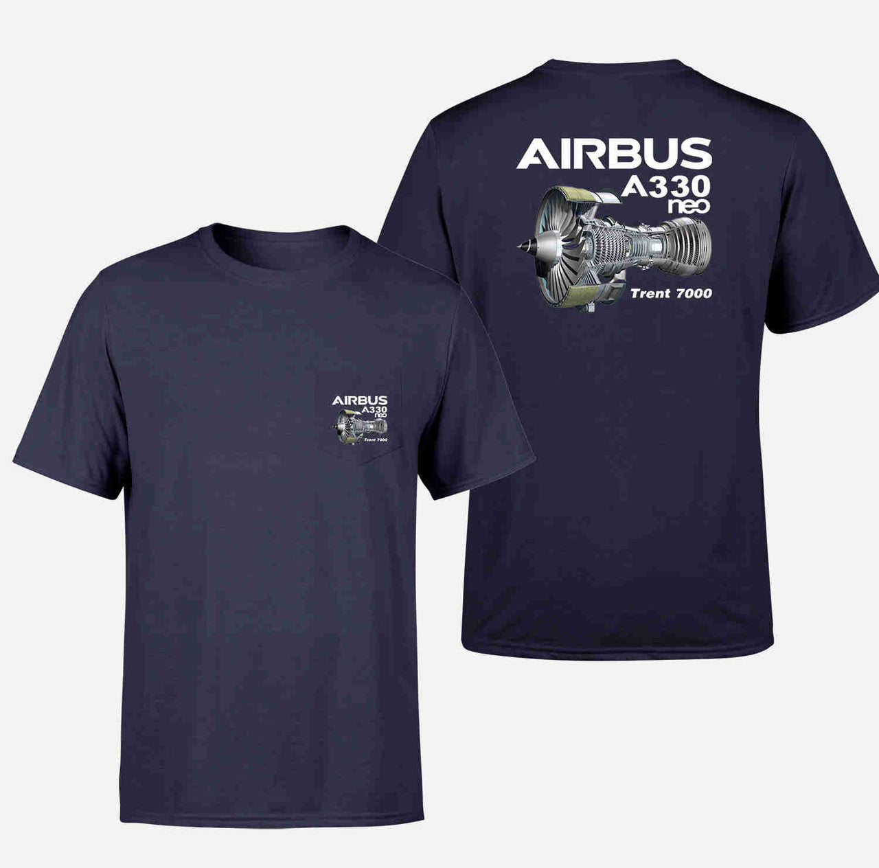 Airbus A330neo & Trent 7000 Designed Pocket T-Shirts