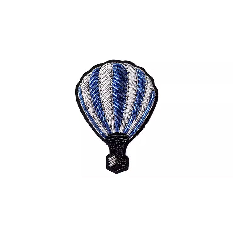 Blue Hot Air Balloon Embroidery Brooches