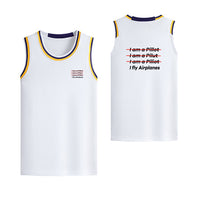 Thumbnail for I Fly Airplanes Designed Basketball Style Sports Tank Tops