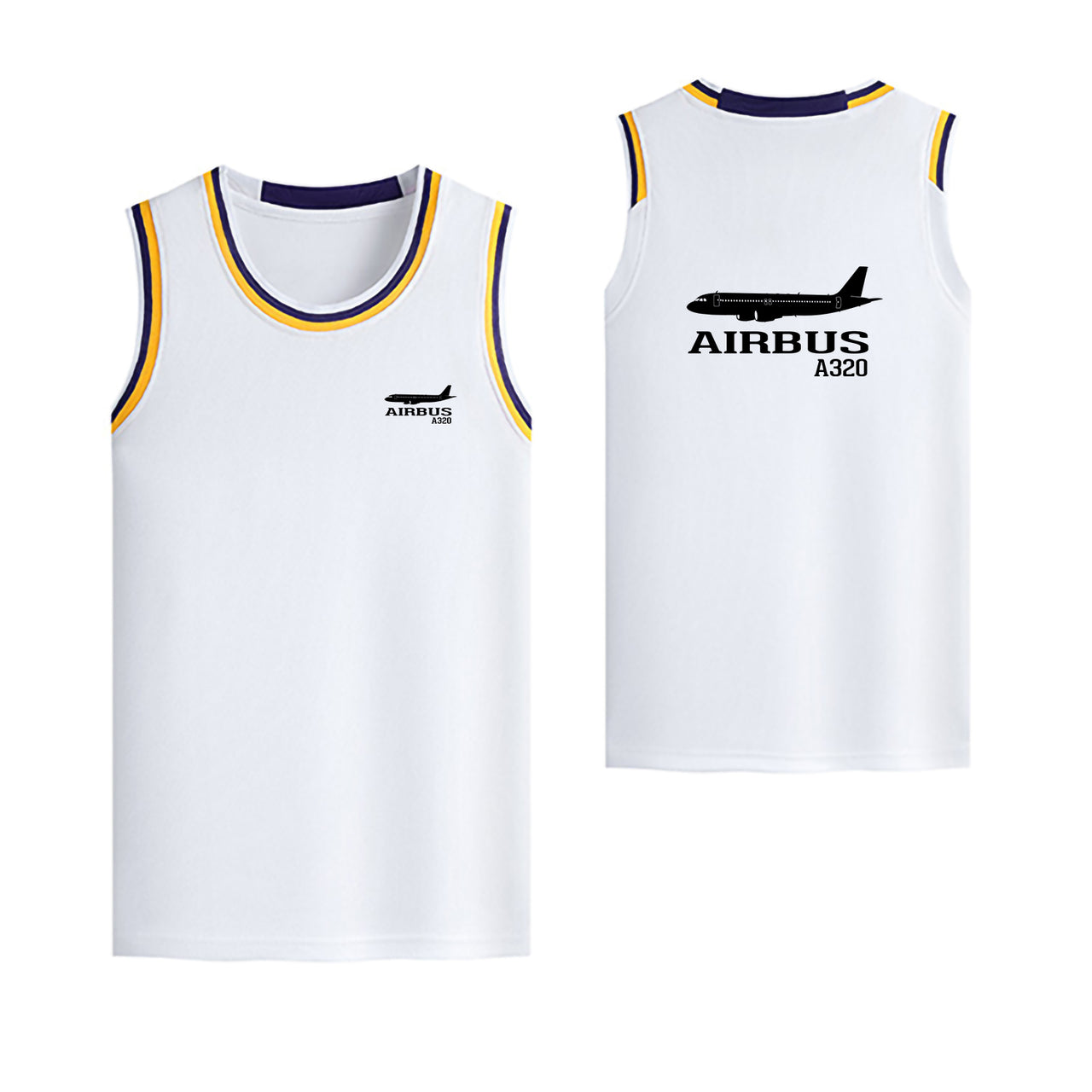 Airbus A320 Printed Designed Basketball Style Sports Tank Tops