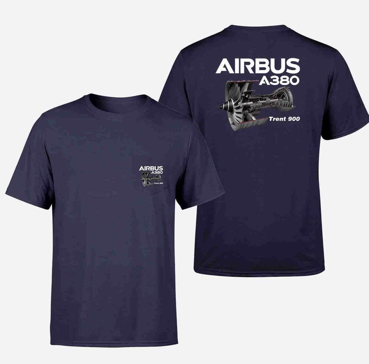 Airbus A380 & Trent 900 Engine Designed Pocket T-Shirts