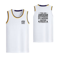 Thumbnail for I am an Awesome Boyfriend Designed Basketball Style Sports Tank Tops