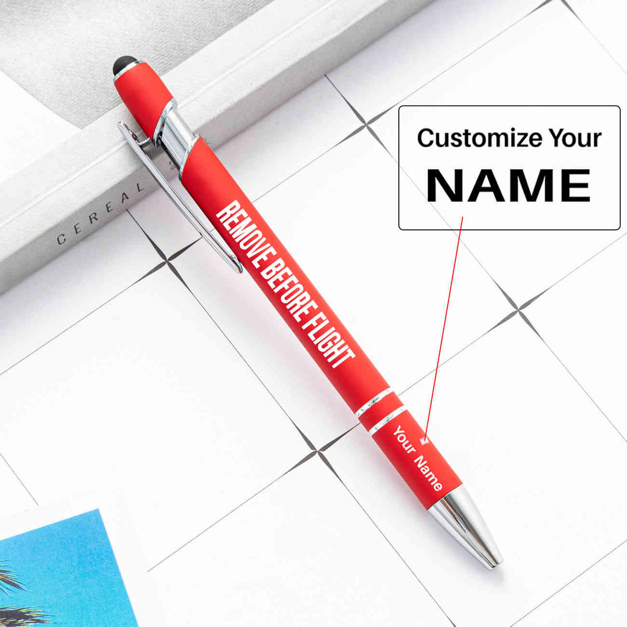 Remove Before Flight 2 Designed Ballpens Capacitive Screen Touch Pens