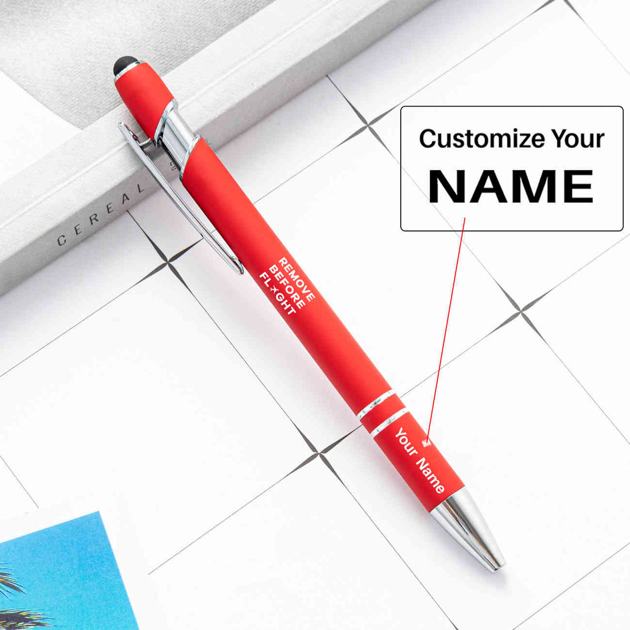 Remove Before Flight Designed Ballpens Capacitive Screen Touch Pens