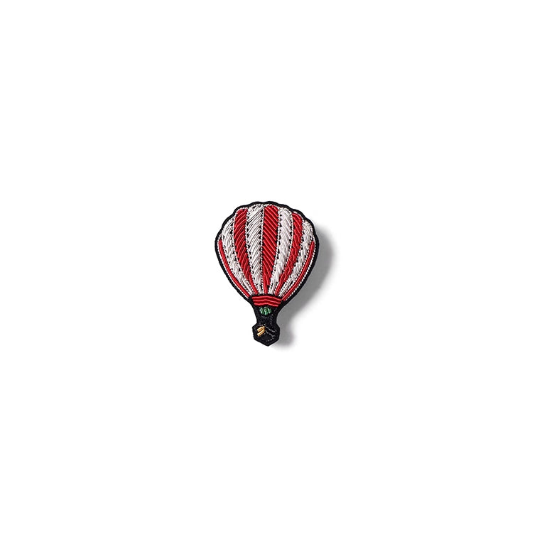 Red Hot Air Balloon Embroidery Brooches