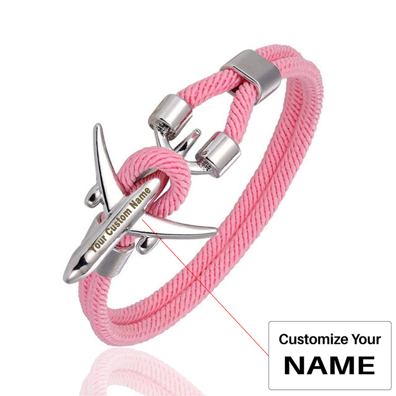 (Edition 2) Super Quality Stylish Airplane Shape Bracelets Silver(Pure Colours)