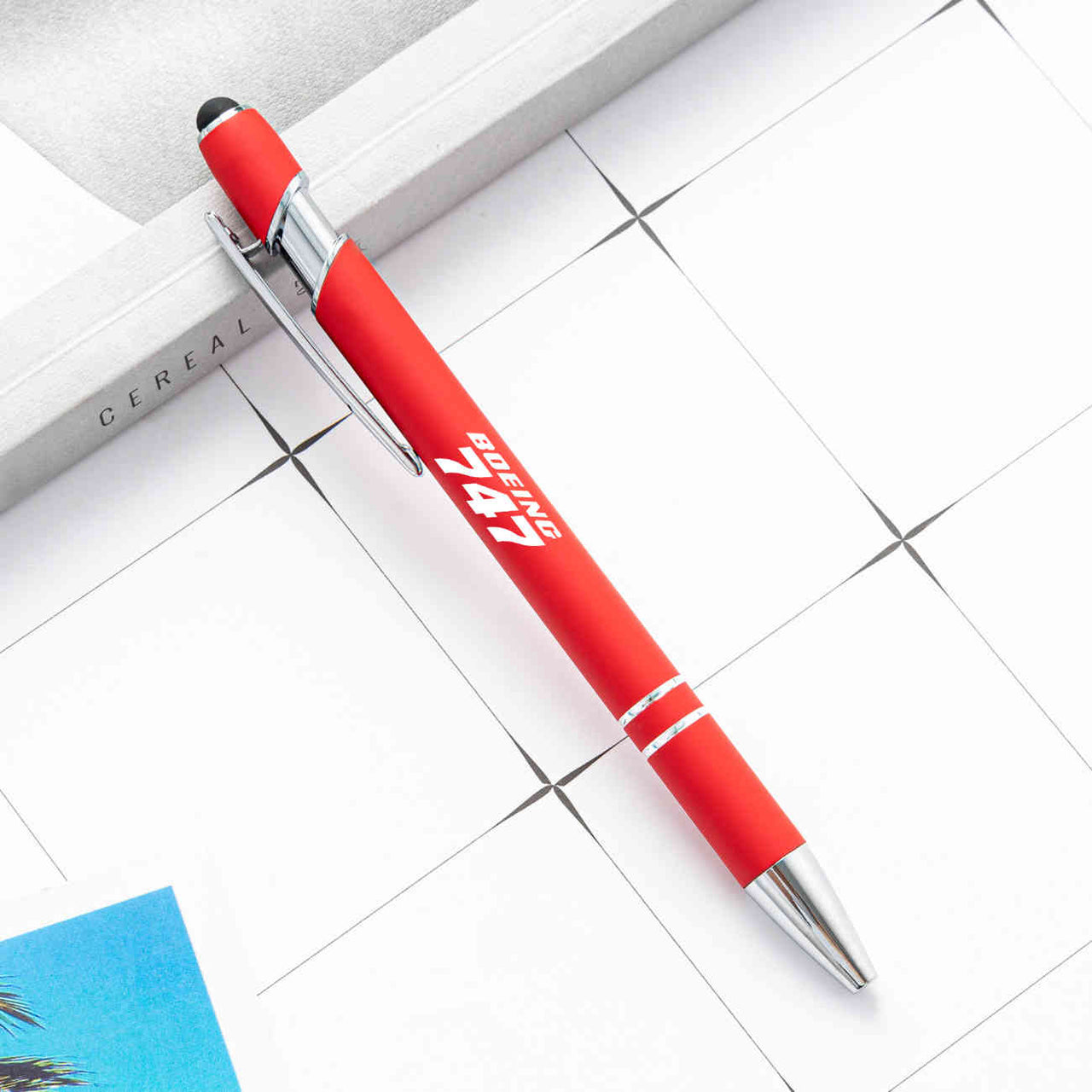 Boeing 747 & Text Designed Ballpens Capacitive Screen Touch Pens