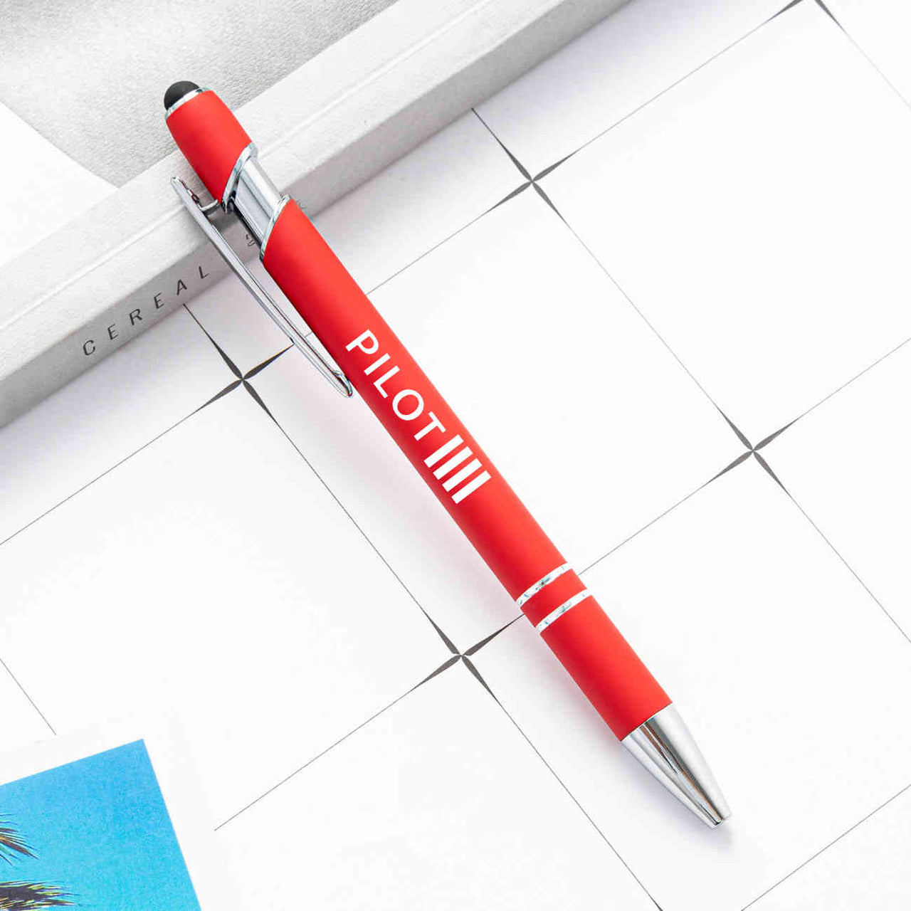 Pilot & Stripes (4 Lines) Designed Ballpens Capacitive Screen Touch Pens