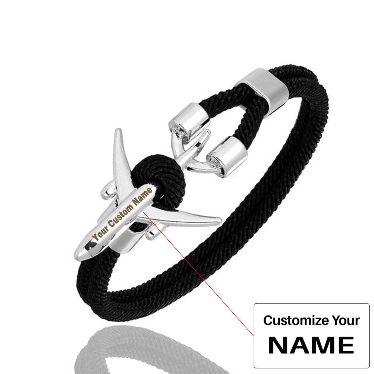 (Edition 2) Super Quality Stylish Airplane Shape Bracelets Silver(Pure Colours)