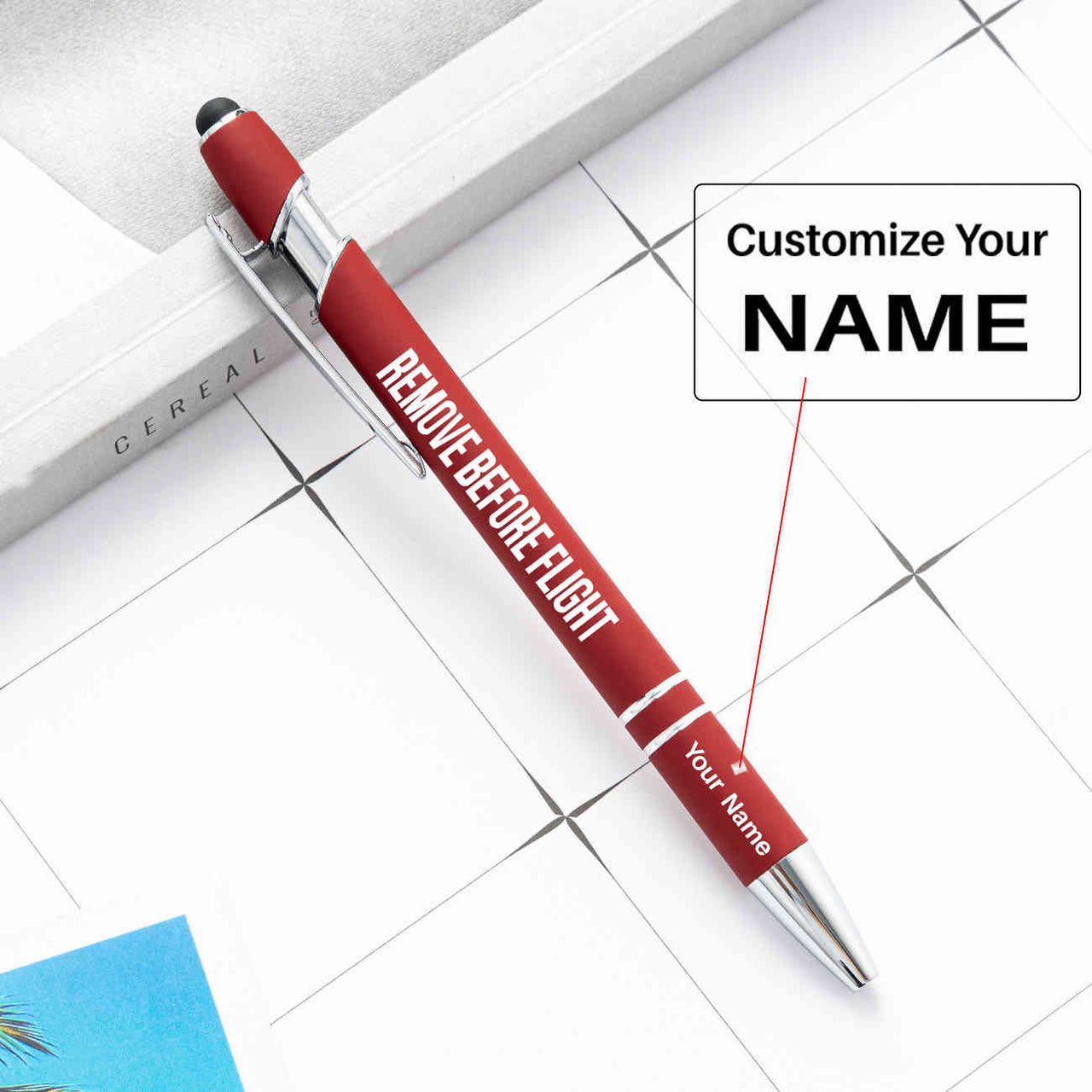 Remove Before Flight 2 Designed Ballpens Capacitive Screen Touch Pens