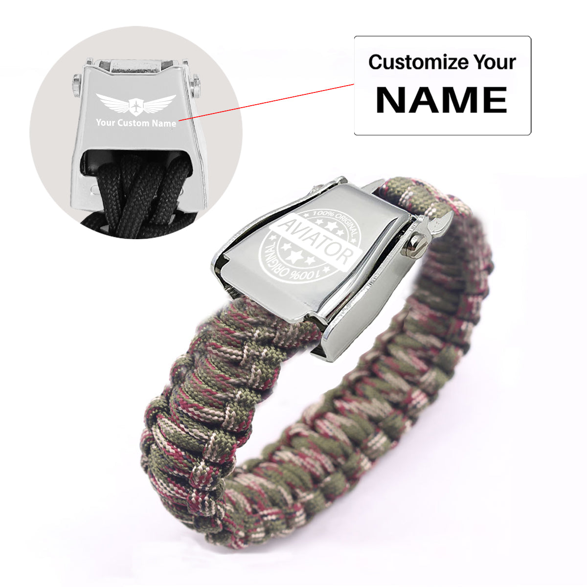 %100 Original Aviator Design Airplane Seat Belt Bracelet