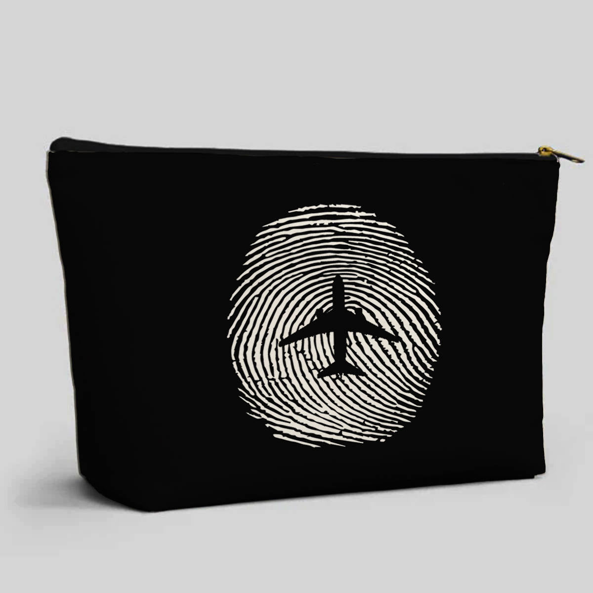 Aviation Finger Print Designed Zipper Pouch