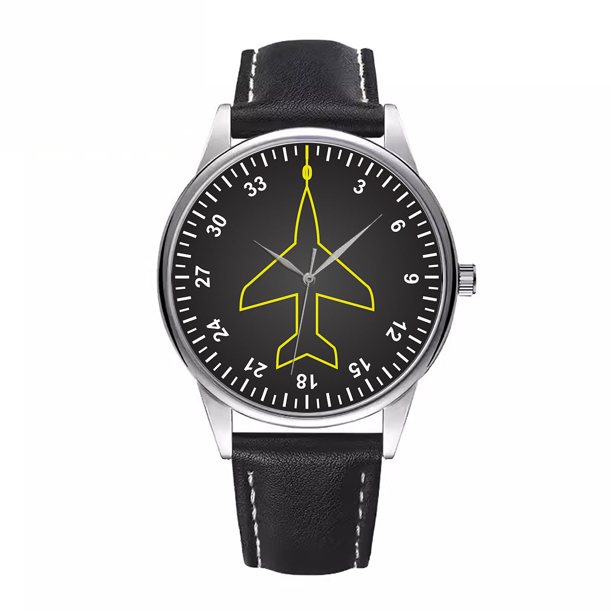 Airplane Instruments (Heading) Designed Fashion Leather Strap Watches