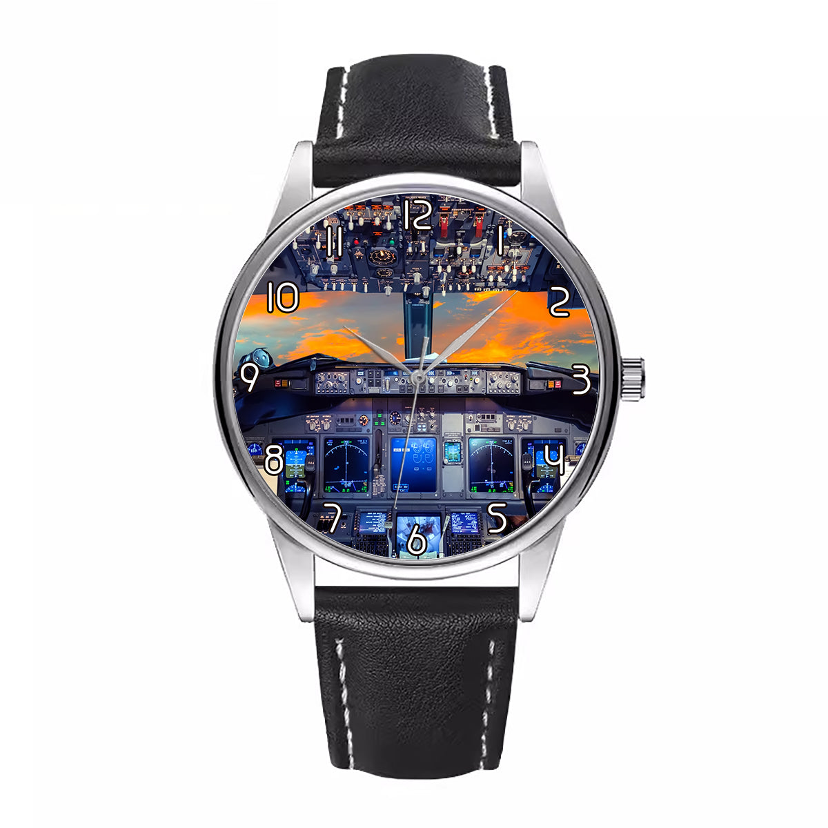 Amazing Boeing 737 Cockpit Designed Fashion Leather Strap Watches