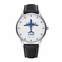 Thumbnail for Airbus A400M Designed Fashion Leather Strap Watches