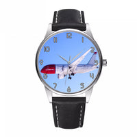 Thumbnail for Norwegian Boeing 787 Designed Fashion Leather Strap Watches