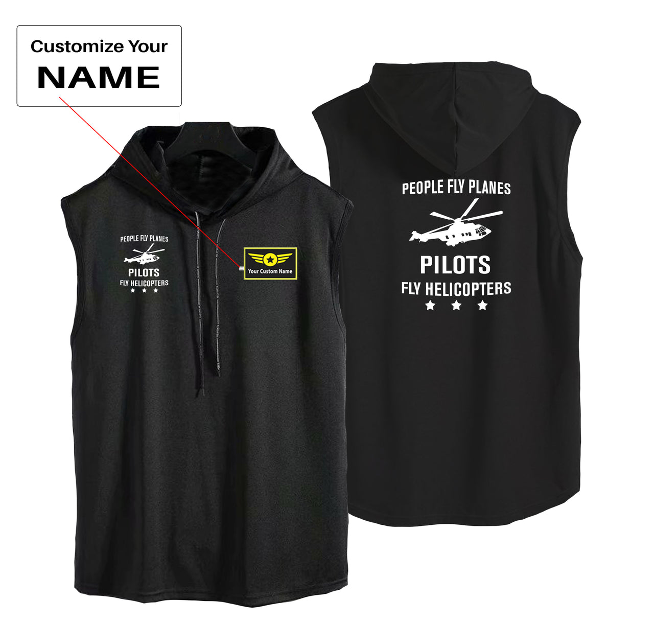 People Fly Planes Pilots Fly Helicopters Designed Hooded Tank Tops