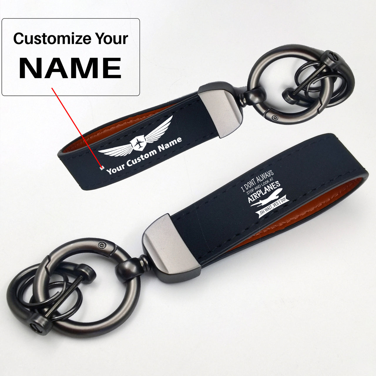 I Don't Always Stop and Look at Airplanes Design Horseshoe Buckle Key Chains