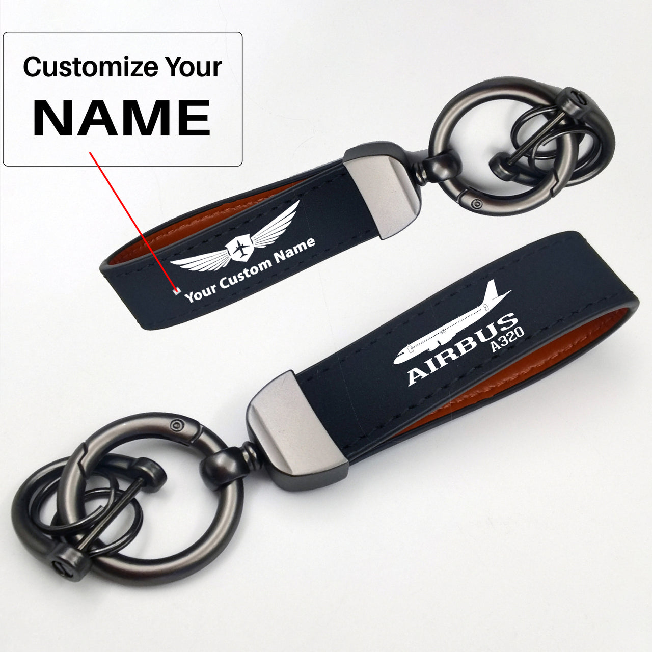 Airbus A320 Printed Design Horseshoe Buckle Key Chains