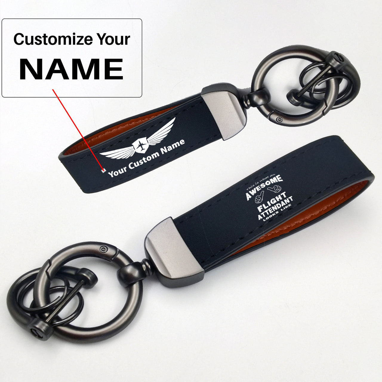 Flight Attendant Design Horseshoe Buckle Key Chains