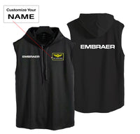 Thumbnail for Embraer & Text Designed Hooded Tank Tops