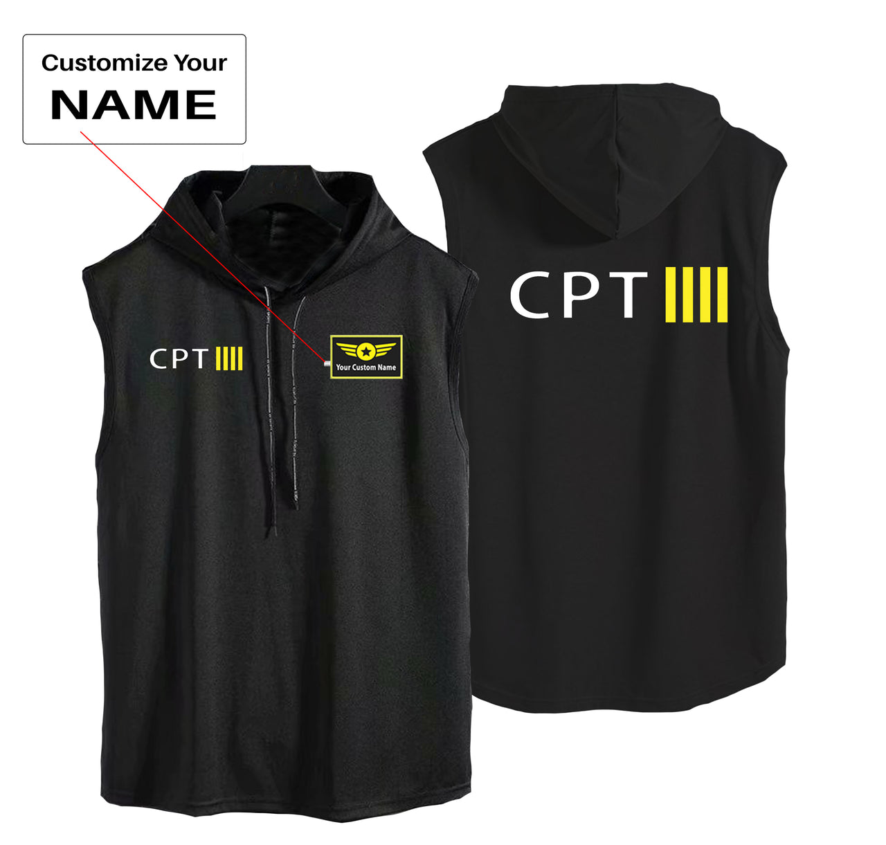 CPT & 4 Lines Designed Hooded Tank Tops