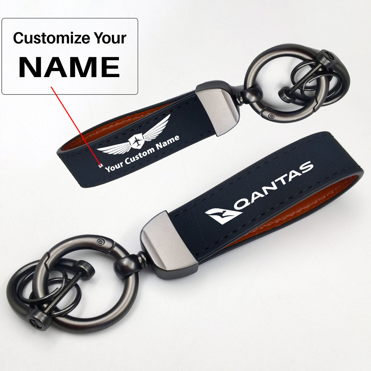 Qantas Airways Airlines Design Horseshoe Buckle Key Chains