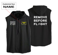 Thumbnail for Remove Before Flight Designed Hooded Tank Tops