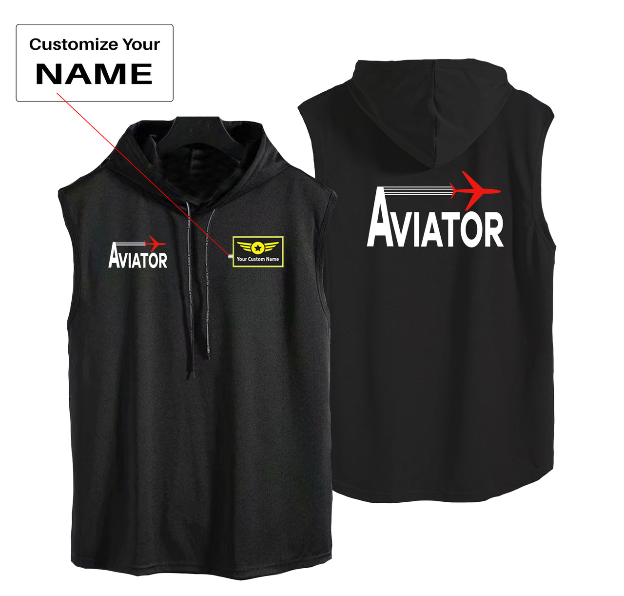 Aviator Designed Hooded Tank Tops