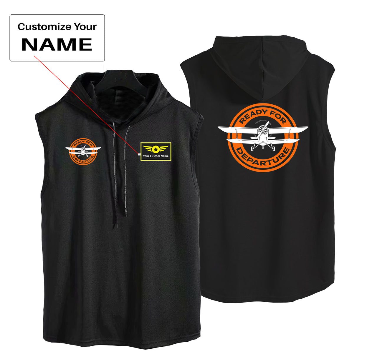 Ready for Departure Designed Hooded Tank Tops