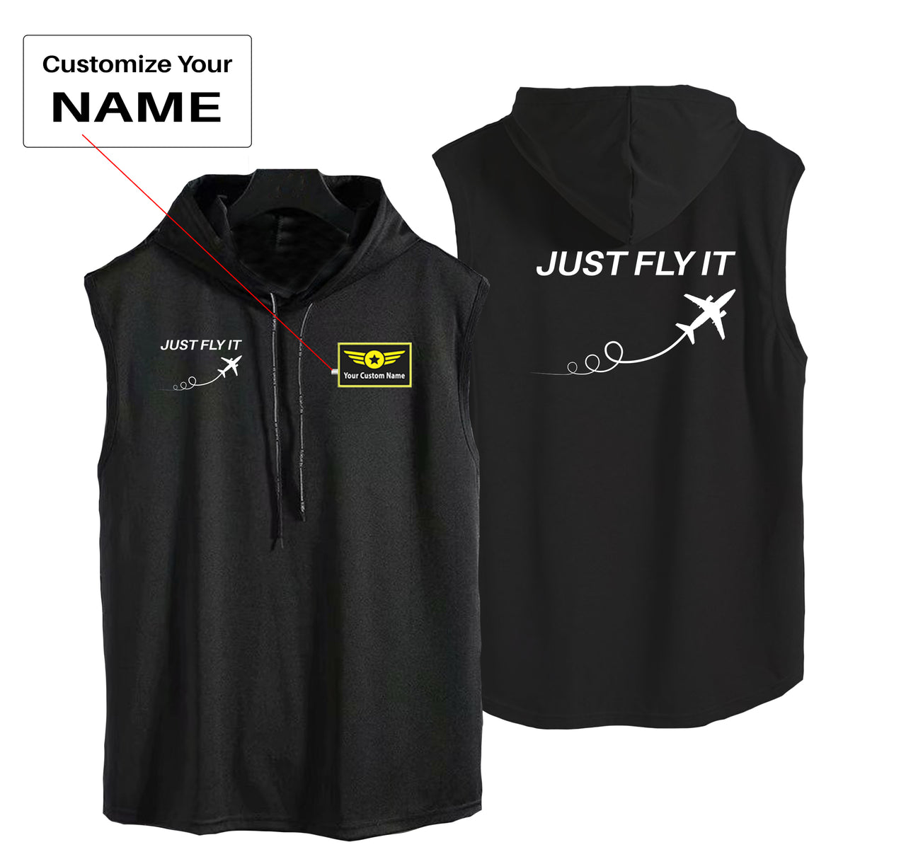 Just Fly It Designed Hooded Tank Tops