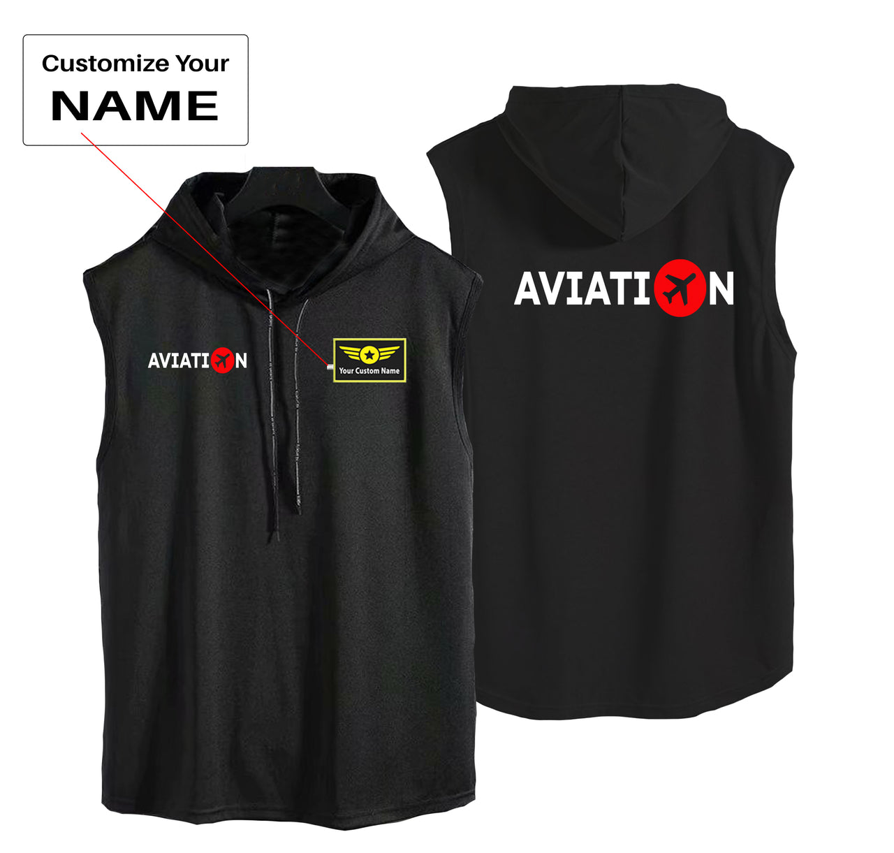 Aviation Designed Hooded Tank Tops