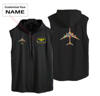 Thumbnail for Colourful Airplane Designed Hooded Tank Tops