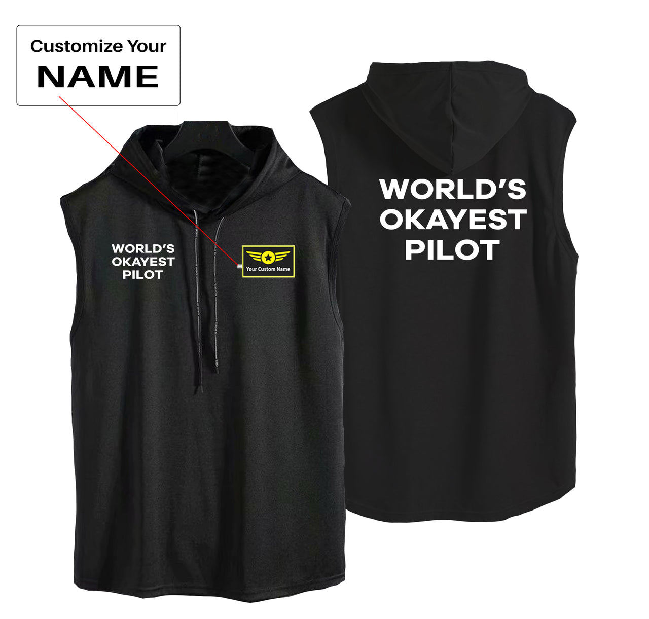 World's Okayest Pilot Designed Hooded Tank Tops