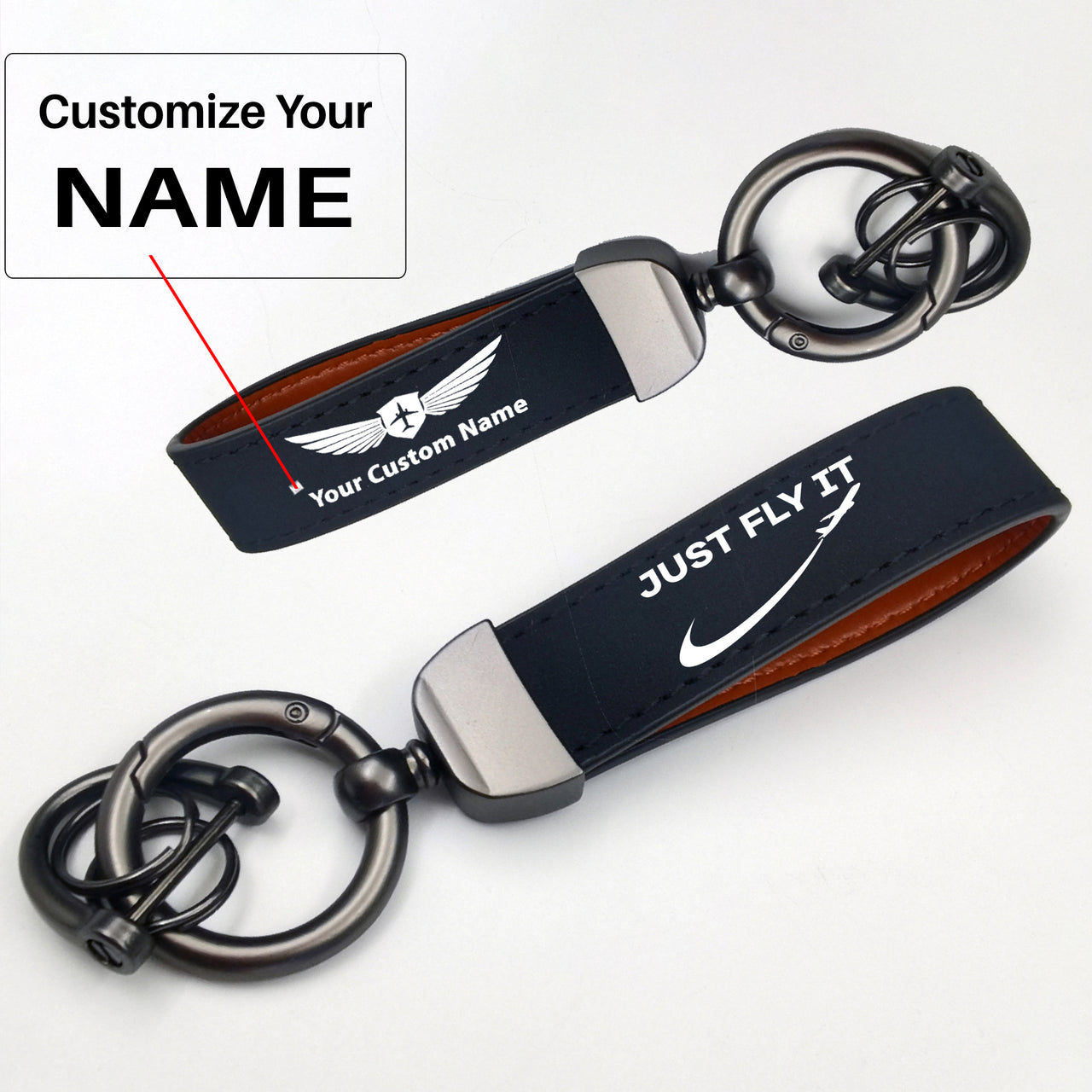 Just Fly It 2 Design Horseshoe Buckle Key Chains