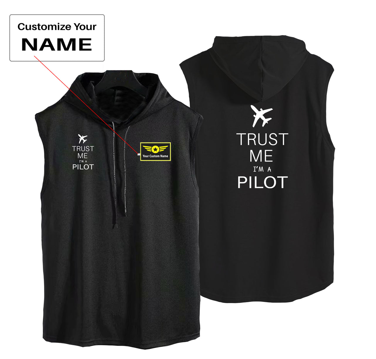 Trust Me I'm a Pilot 2 Designed Hooded Tank Tops