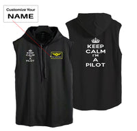 Thumbnail for Keep Calm I'm a Pilot Designed Hooded Tank Tops