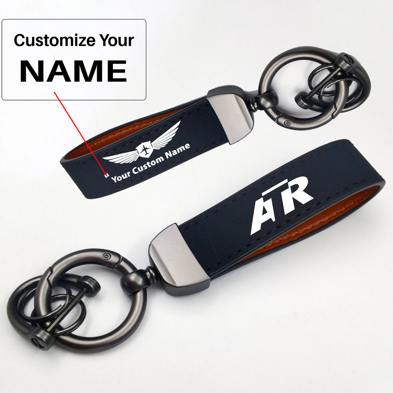 ATR & Text Design Horseshoe Buckle Key Chains