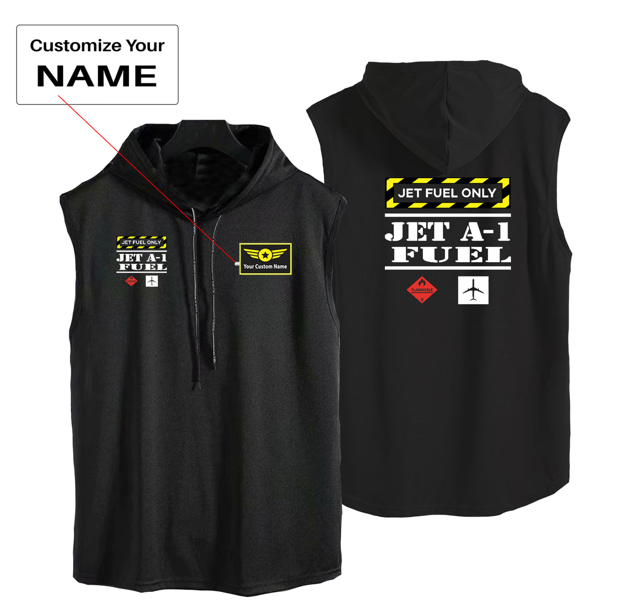 Jet Fuel Only Designed Hooded Tank Tops