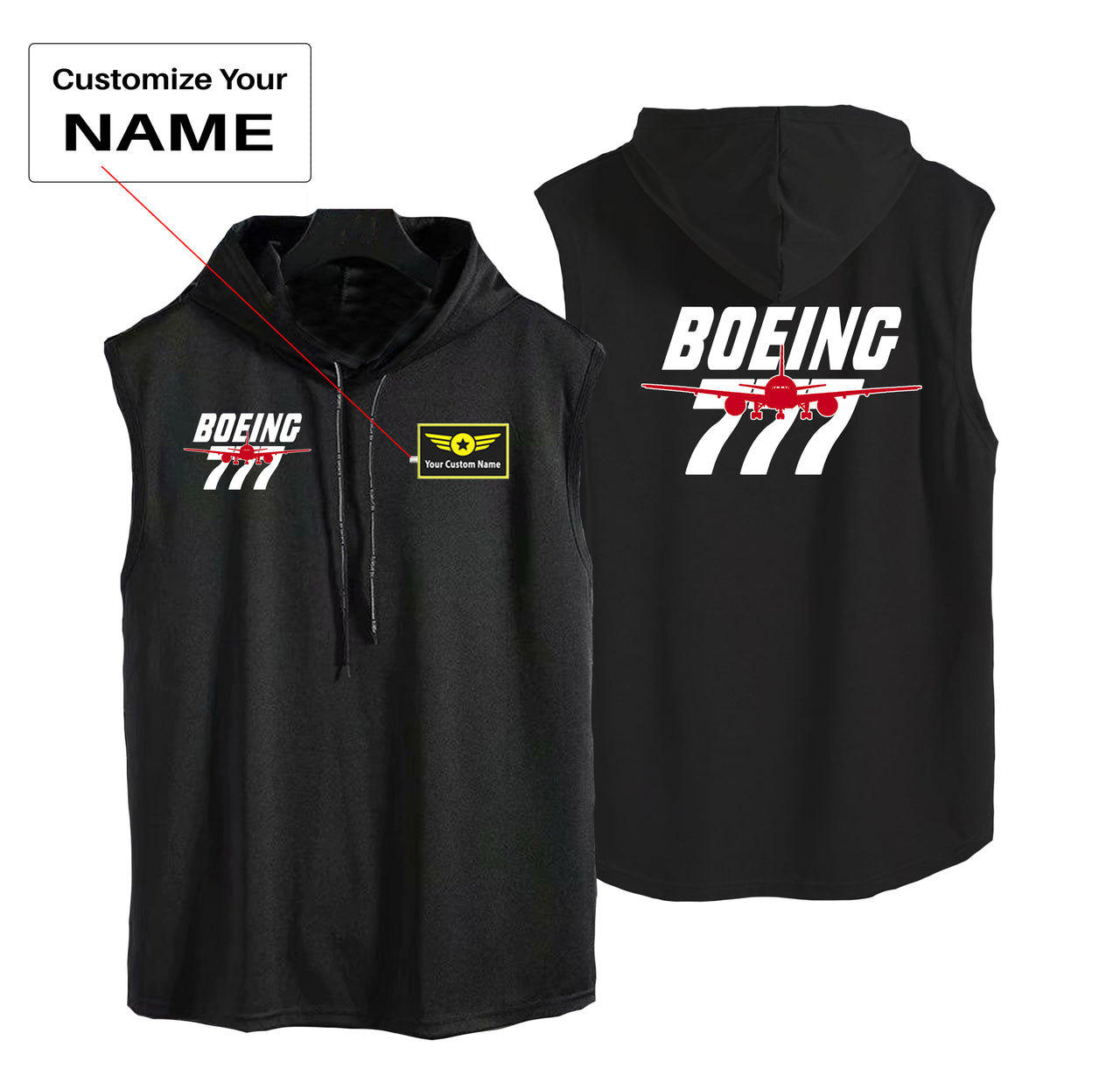 Amazing Boeing 777 Designed Hooded Tank Tops